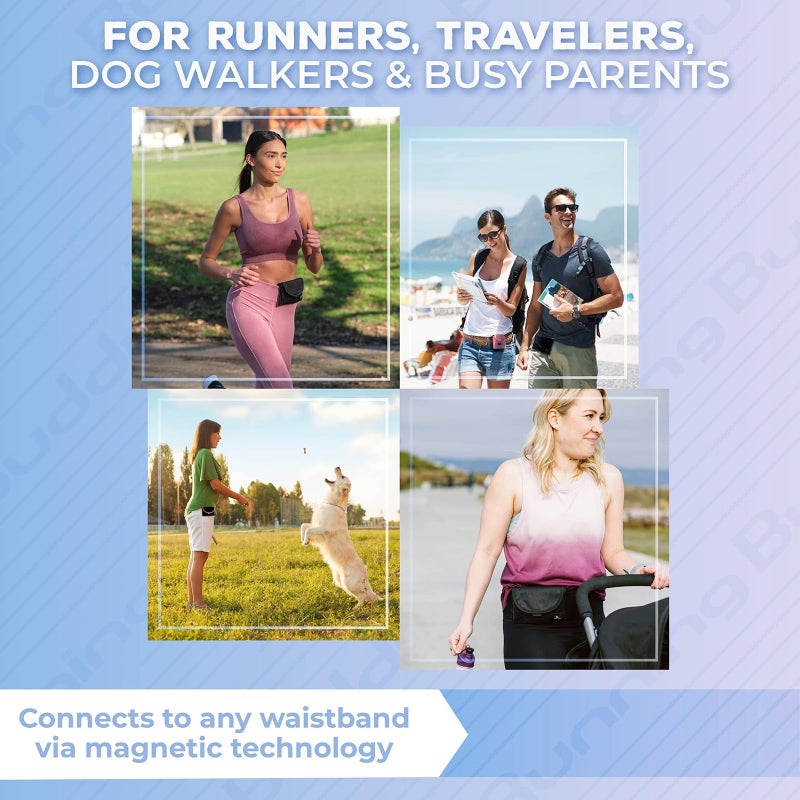 Running Buddy Fanny Pack - Water-Resistant Running Gear Waist Bag - Sweat-Proof Phone & Money Belt Pocket - No-Bounce Chafe-Free Running Belt - XL, Black - Image 5